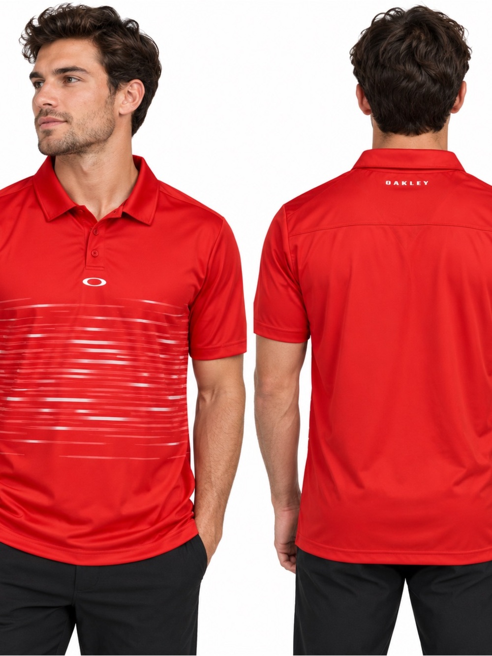 Oakley Hydrolix Red Performance Polo Golf Shirt Men’s L